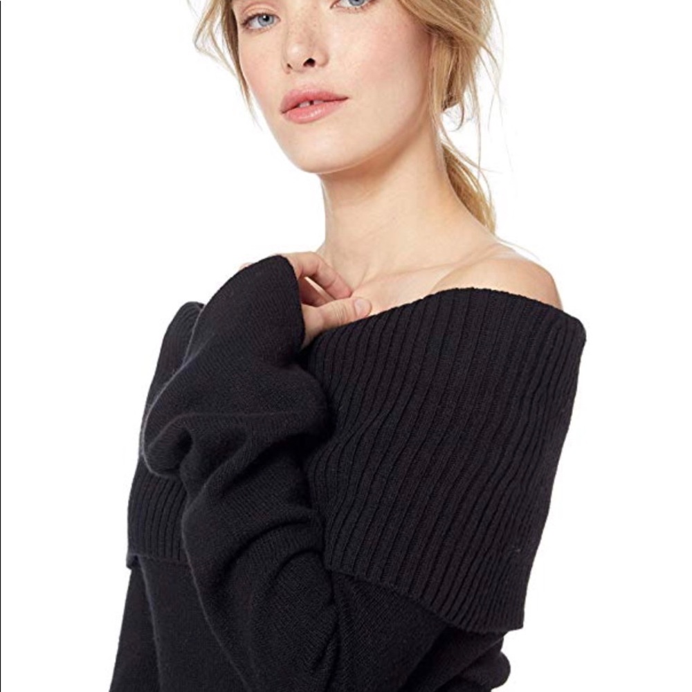 UGG Rhodyn Black Off the Shoulder Cozy Sweater